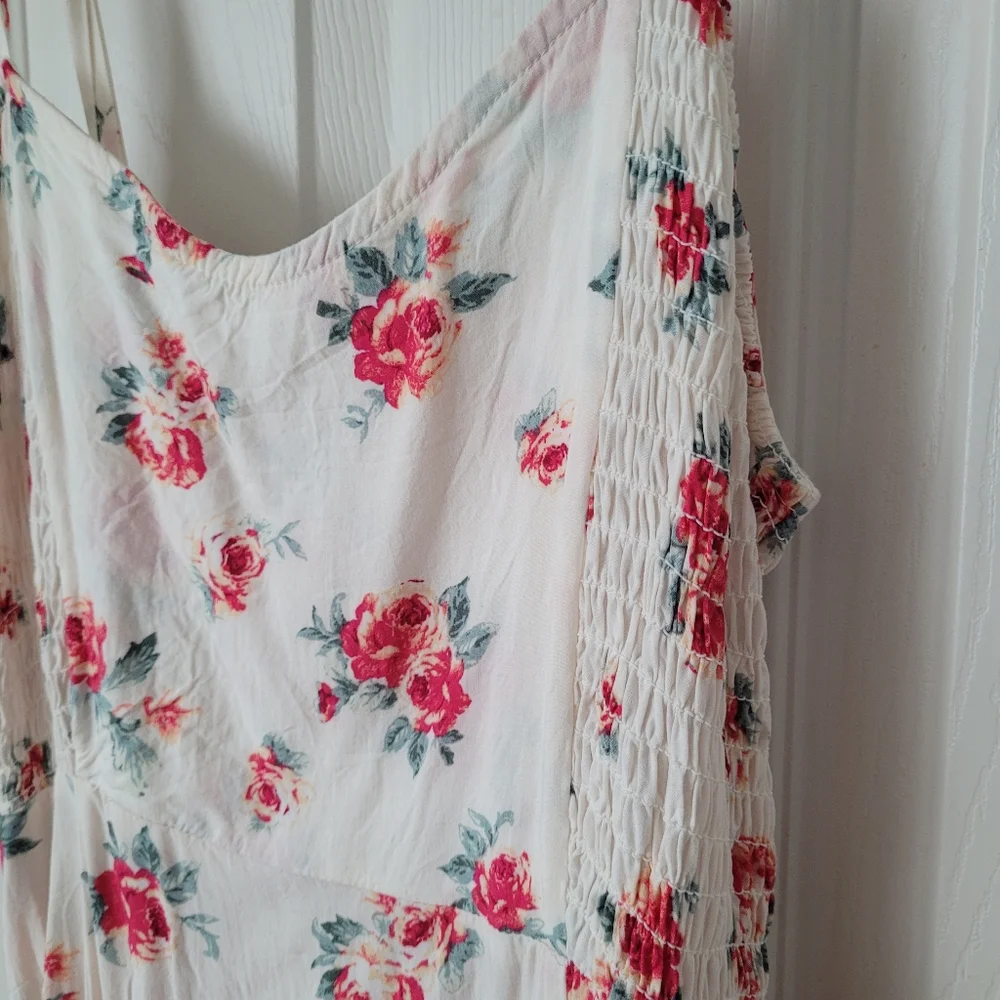 Forever 21 Rose Print Mini Dress, Size L - Picture 2 of 7